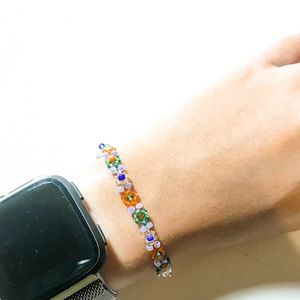 DIY HANDMADE BEADED FLOWER BRACELET